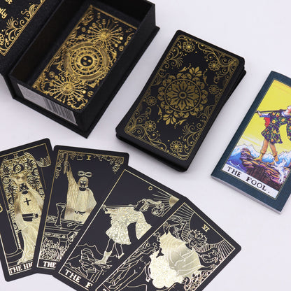 Set di tarocchi in lamina d'oro con libro - confezione regalo