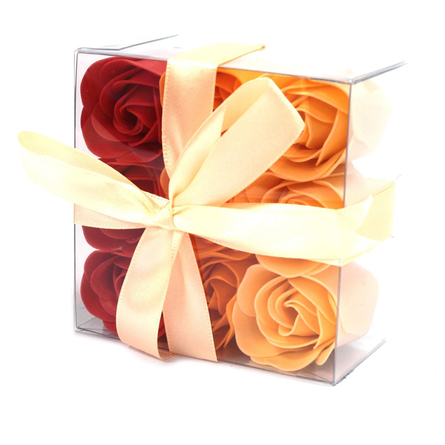 Set di 9 scatole di fiori di sapone - Rose pesca