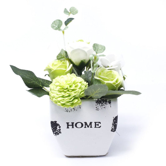 Bouquet Piccolo Vaso di Fiori - Verde Pastello