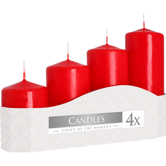 Set di candele 50 mm (4 pezzi) – rosso