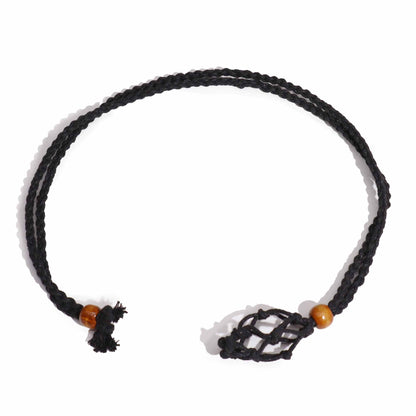 Collana con cordino e cristallo – 45 cm – nero