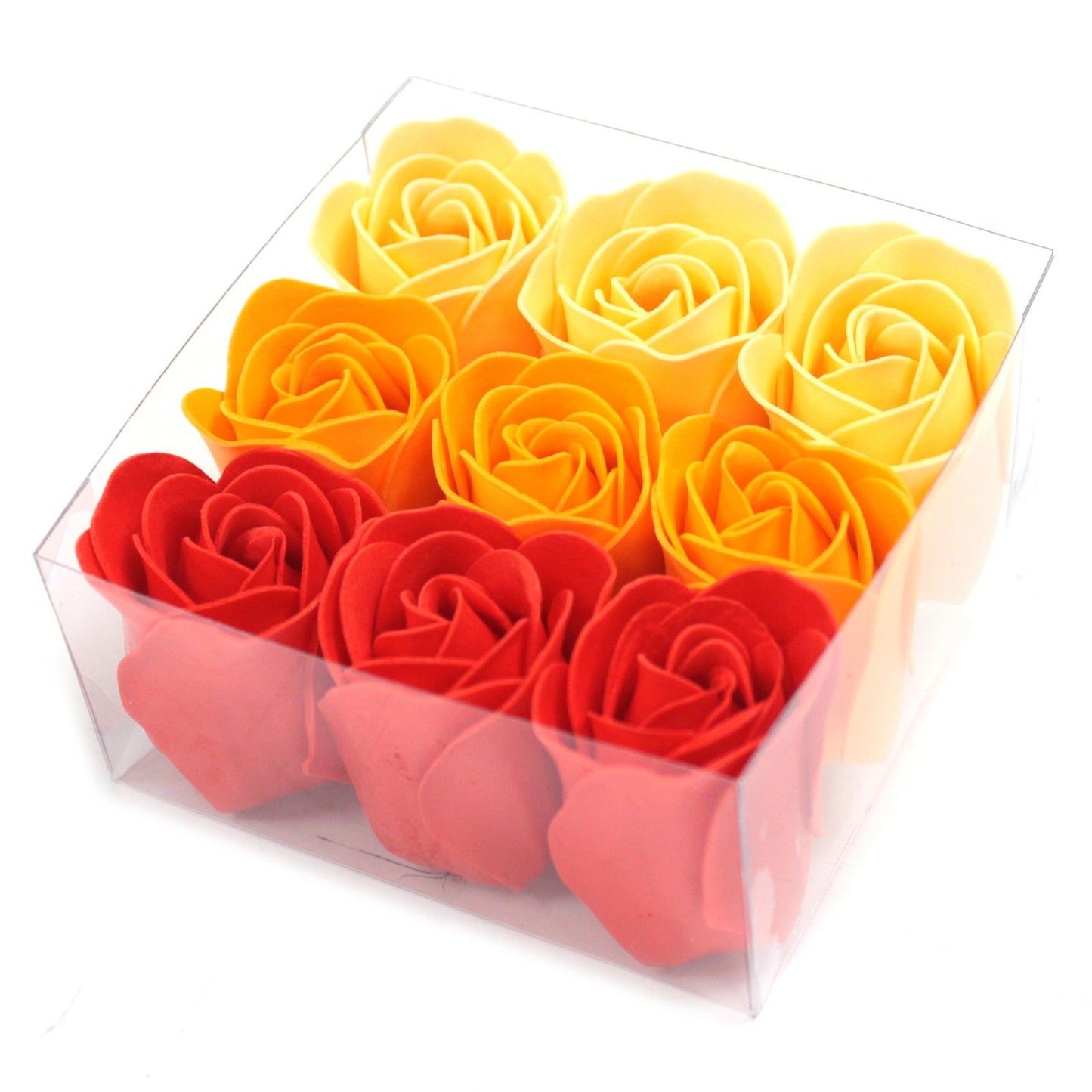 Set di 9 scatole di fiori di sapone - Rose pesca