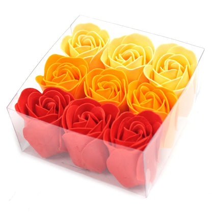 Set di 9 scatole di fiori di sapone - Rose pesca