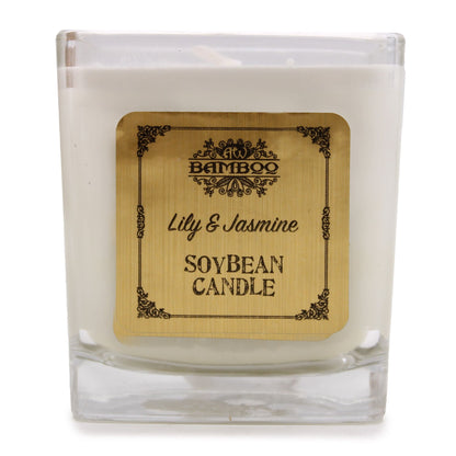 Candela in barattolo di soia - Giglio e gelsomino