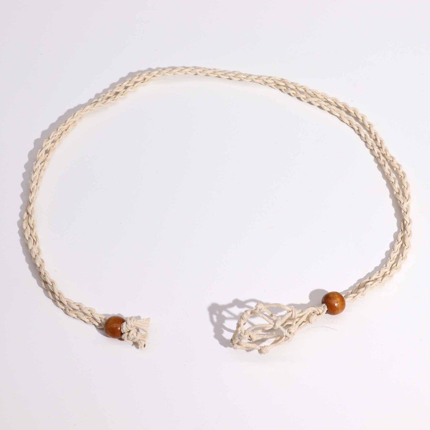 Collana con pietre preziose di cristallo, cordino da 45 cm/18 pollici - Naturale