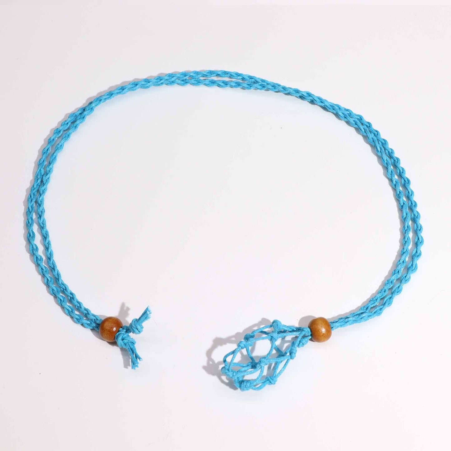 Collana con pietre preziose di cristallo, cordino da 45 cm/18 pollici - Blu
