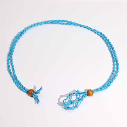 Collana con pietre preziose di cristallo, cordino da 45 cm/18 pollici - Blu