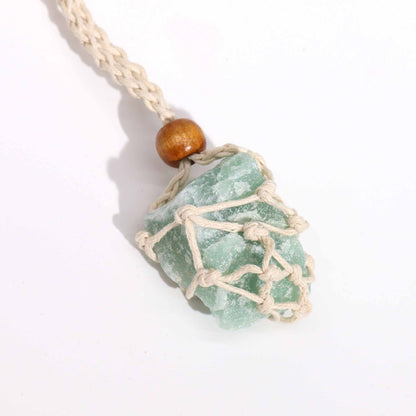 Collana con pietre preziose di cristallo, cordino da 45 cm/18 pollici - Naturale