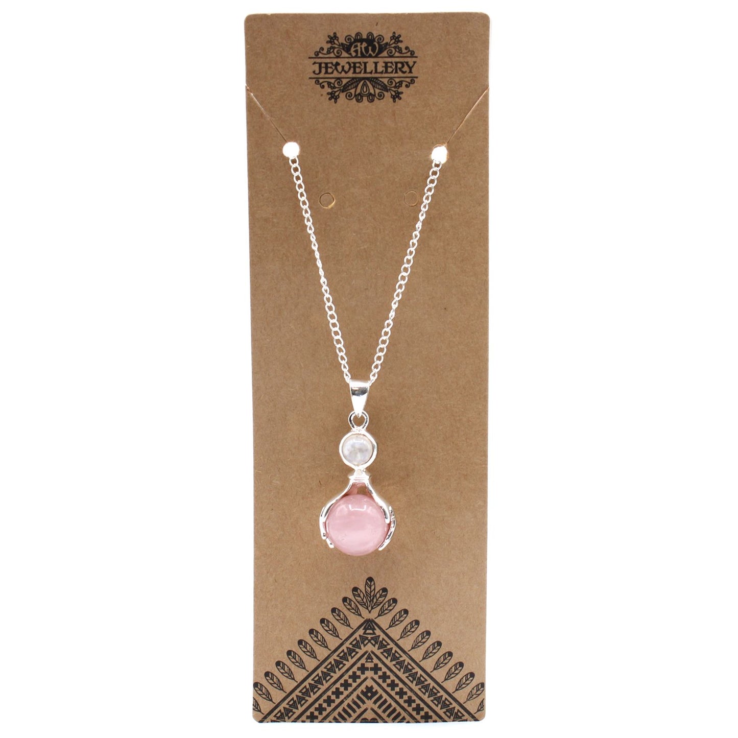 Ciondolo "Mani curative" - ​​quarzo rosa