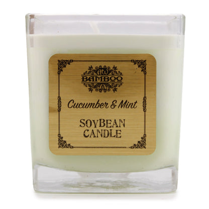 Candela in barattolo di soia - Cetriolo e menta