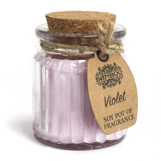 Candele profumate in vasetto di soia viola