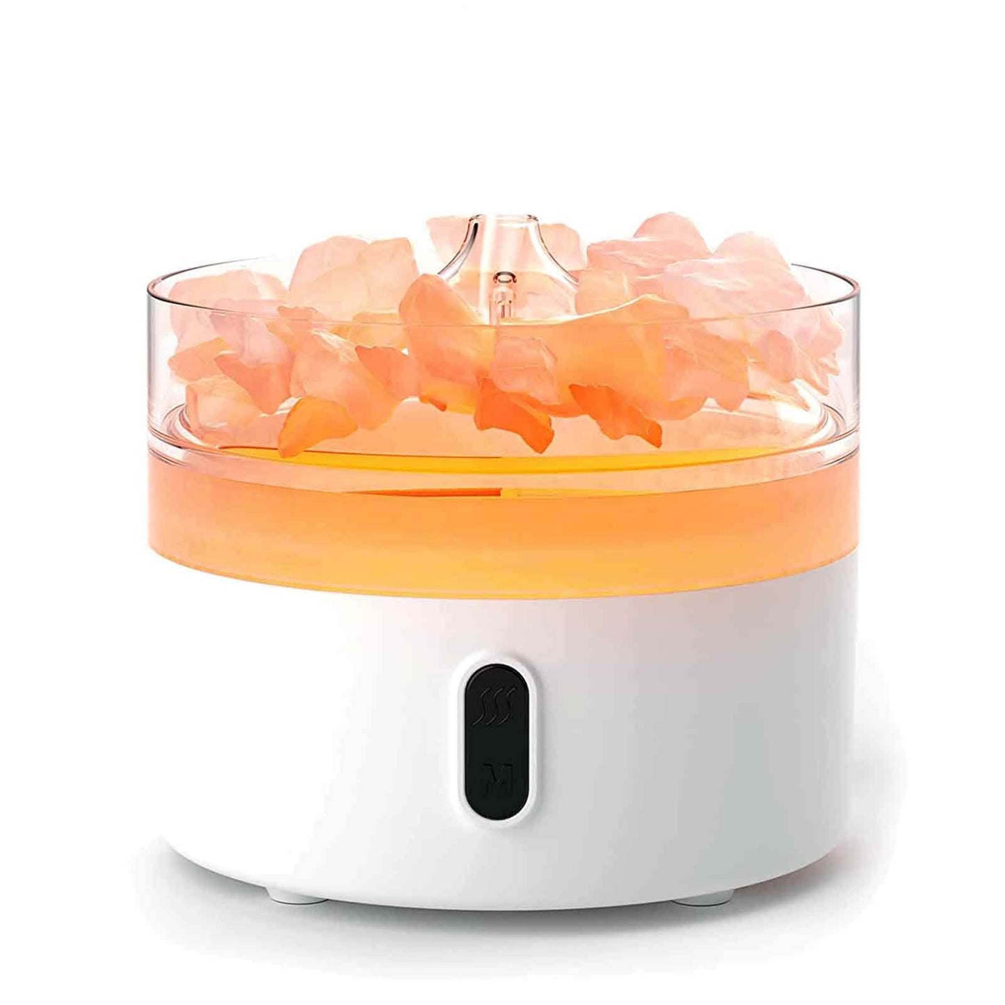Diffusore di aromi al sale dell'Himalaya - Luce notturna - USB-C - Effetto fiamma (sale incluso)