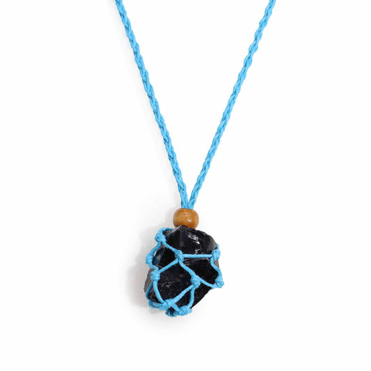 Collana con pietre preziose di cristallo, cordino da 45 cm/18 pollici - Blu