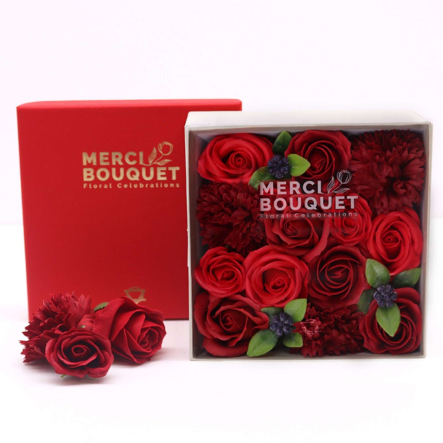 Scatola quadrata - Rose rosse classiche
