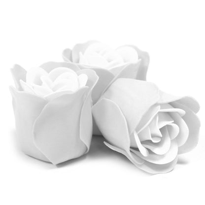 Set di 3 scatole a forma di cuore con fiori di sapone - Bianco