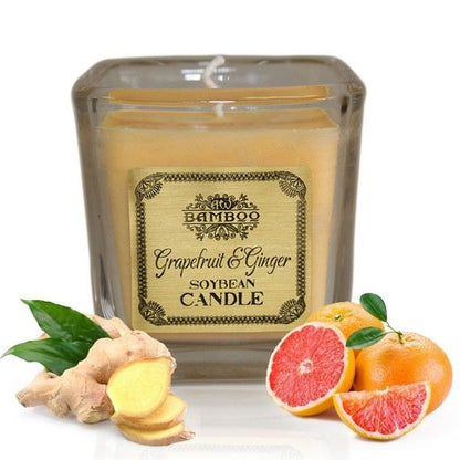 Candela in barattolo di soia - Pompelmo e zenzero