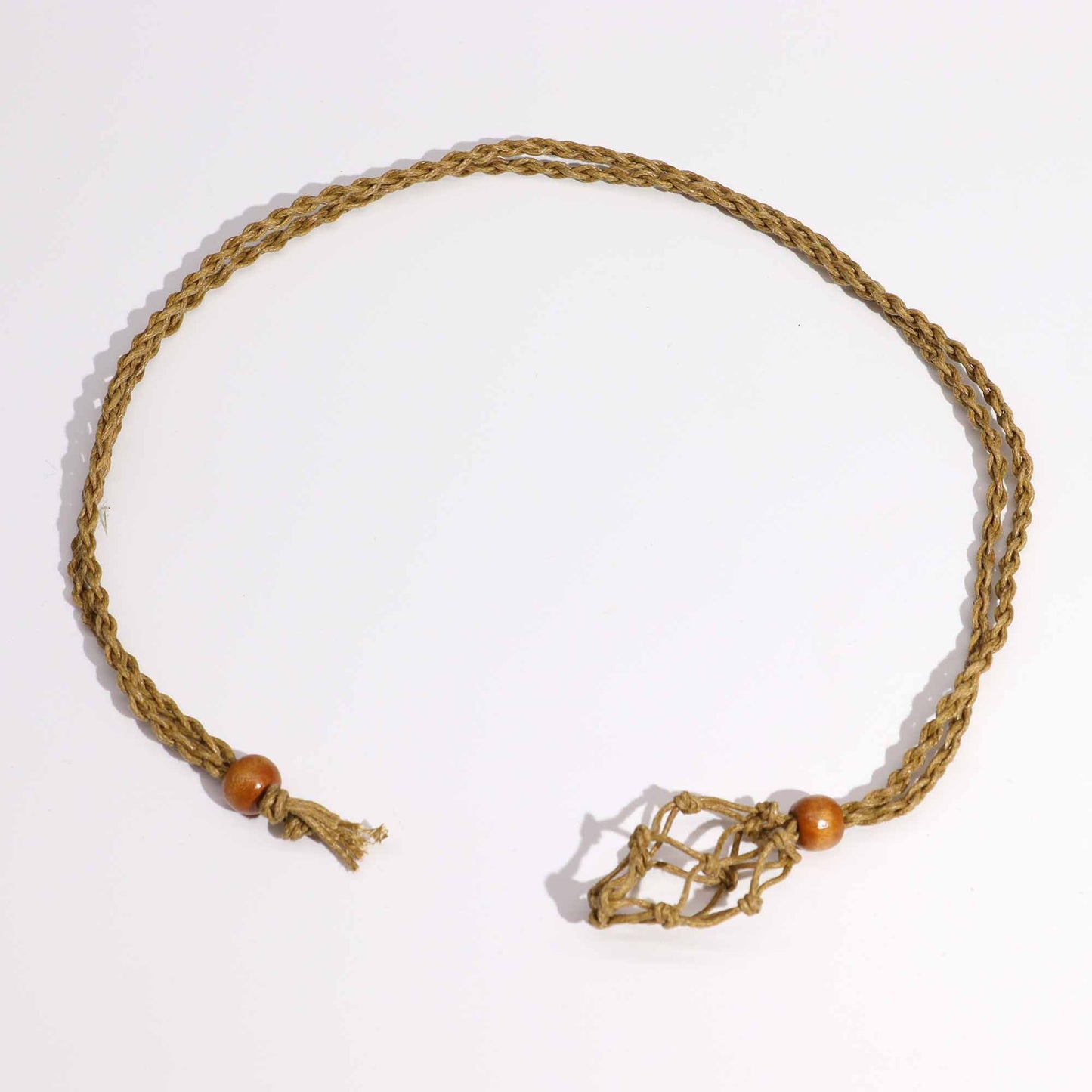 Collana con pietre preziose di cristallo, cordino da 45 cm/18 pollici - Sabbia