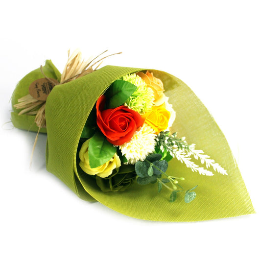 Bouquet di fiori di sapone in piedi - Verde Giallo