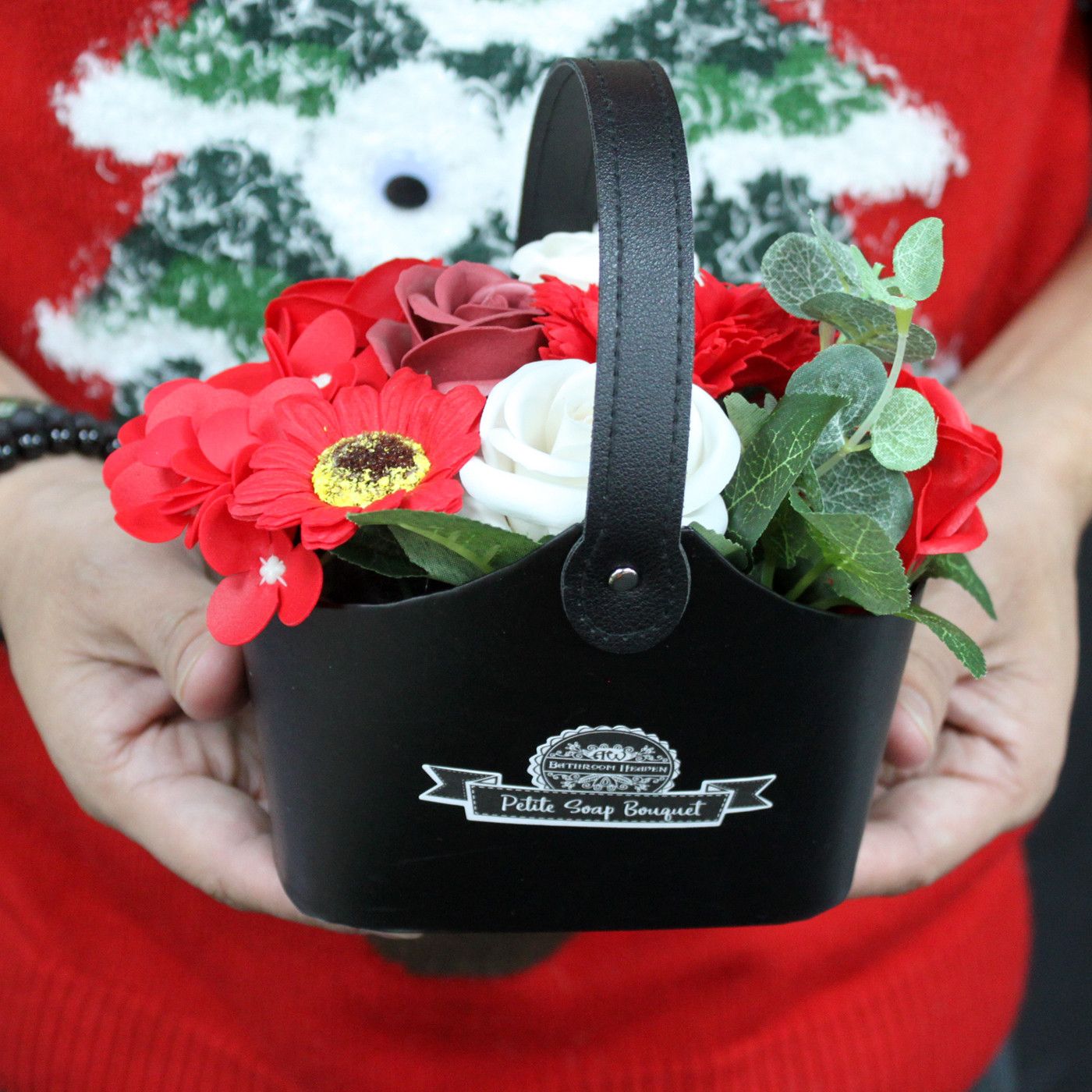 Bouquet Petite Basket - Rossi intensi