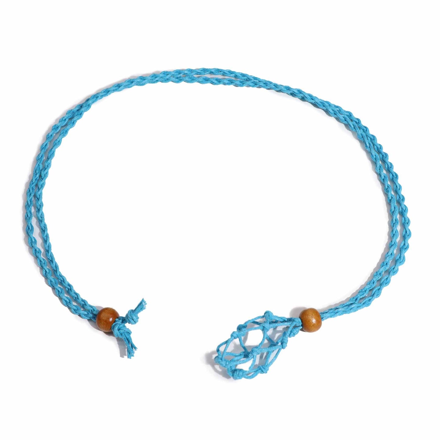 Collana con pietre preziose di cristallo, cordino da 45 cm/18 pollici - Blu