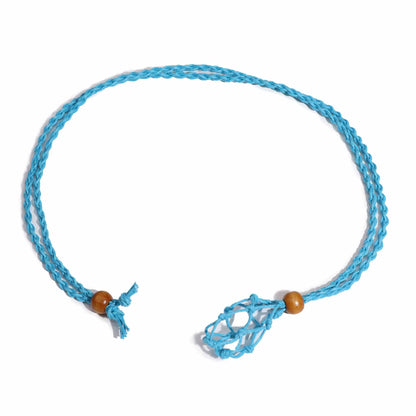 Collana con pietre preziose di cristallo, cordino da 45 cm/18 pollici - Blu