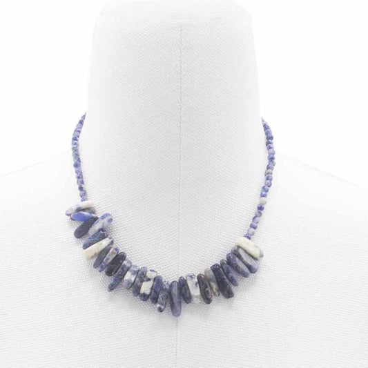 Collana con pietra allungata – sodalite