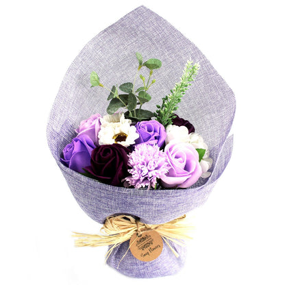 Bouquet di fiori di sapone in piedi - Viola