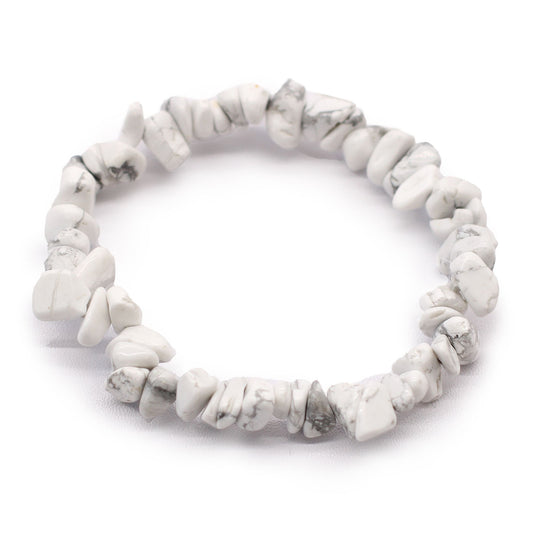 Bracciale con frammenti di pietra – diaspro bianco