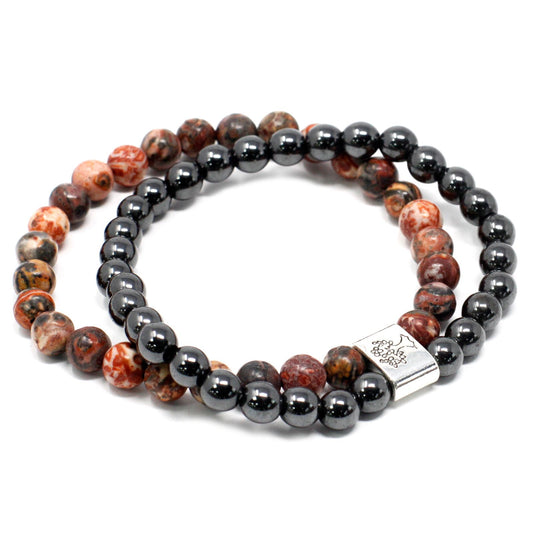 Bracciale magnetico con pietre preziose – diaspro leopardo