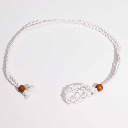 Collana con pietre preziose di cristallo, cordino da 45 cm/18 pollici - Bianco