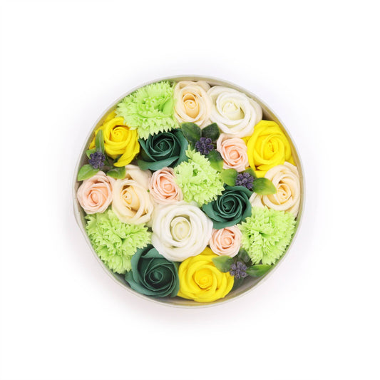 Scatola rotonda - Feste di primavera - Giallo e verde