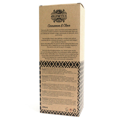 Diffusore di aromi con oli essenziali Cannella e Chiodi di Garofano 200 ml