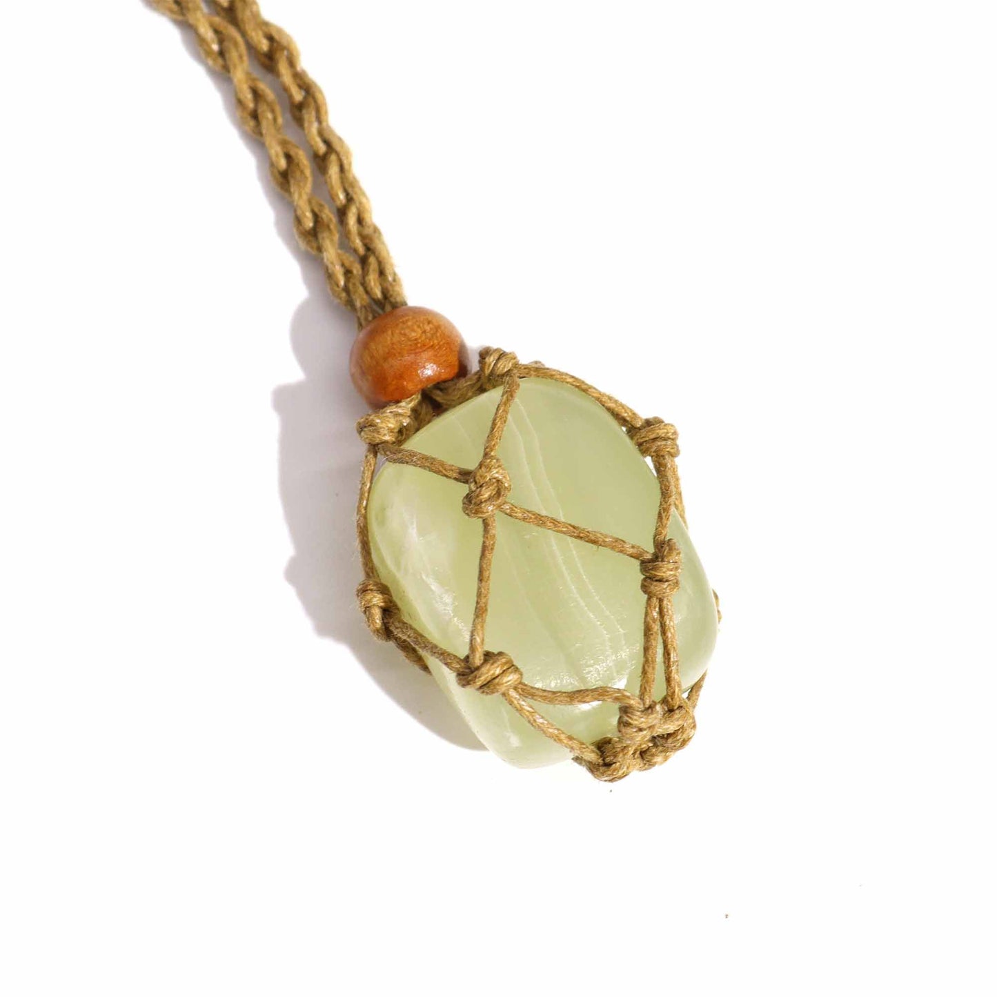 Collana con pietre preziose di cristallo, cordino da 45 cm/18 pollici - Sabbia