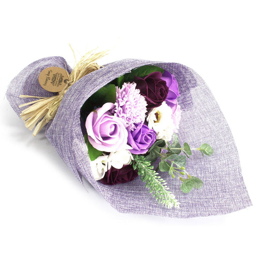 Bouquet di fiori di sapone in piedi - Viola