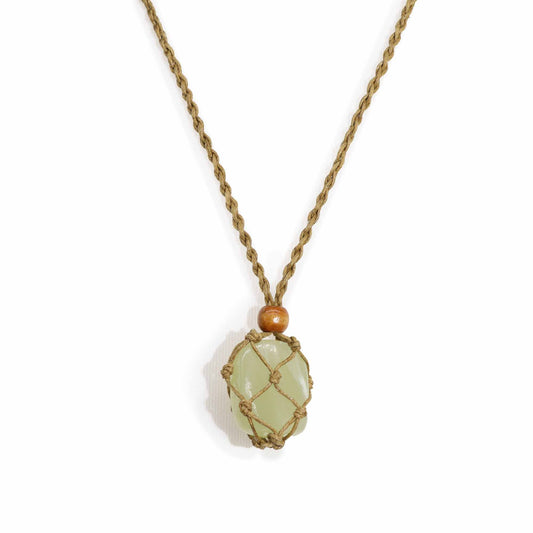 Collana con pietre preziose di cristallo, cordino da 45 cm/18 pollici - Sabbia