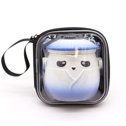 Set teiera e tre tazze Panda - Azzurro cielo