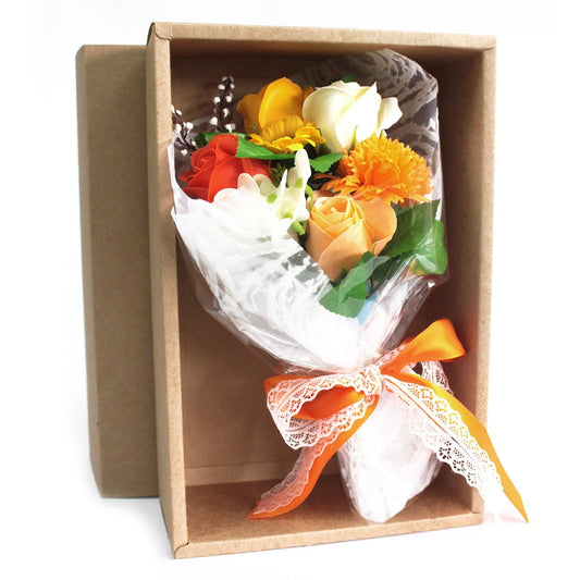 Bouquet di fiori di sapone per le mani in scatola - Arancione