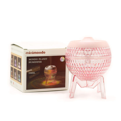 Umidificatore rosa Mondo Planet - USB - Cambia colore (luce verso il basso)
