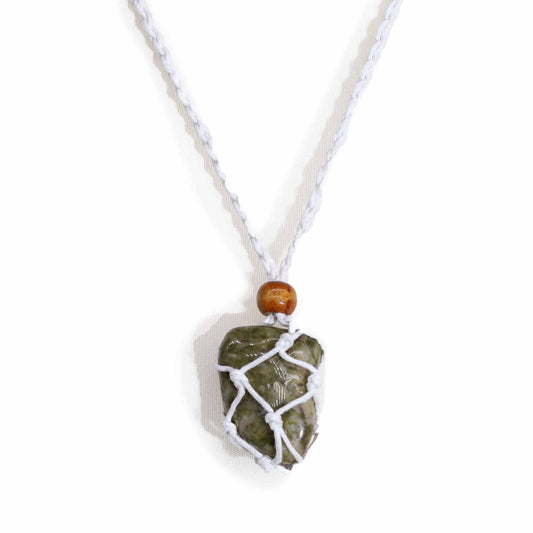 Collana con pietre preziose di cristallo, cordino da 45 cm/18 pollici - Bianco