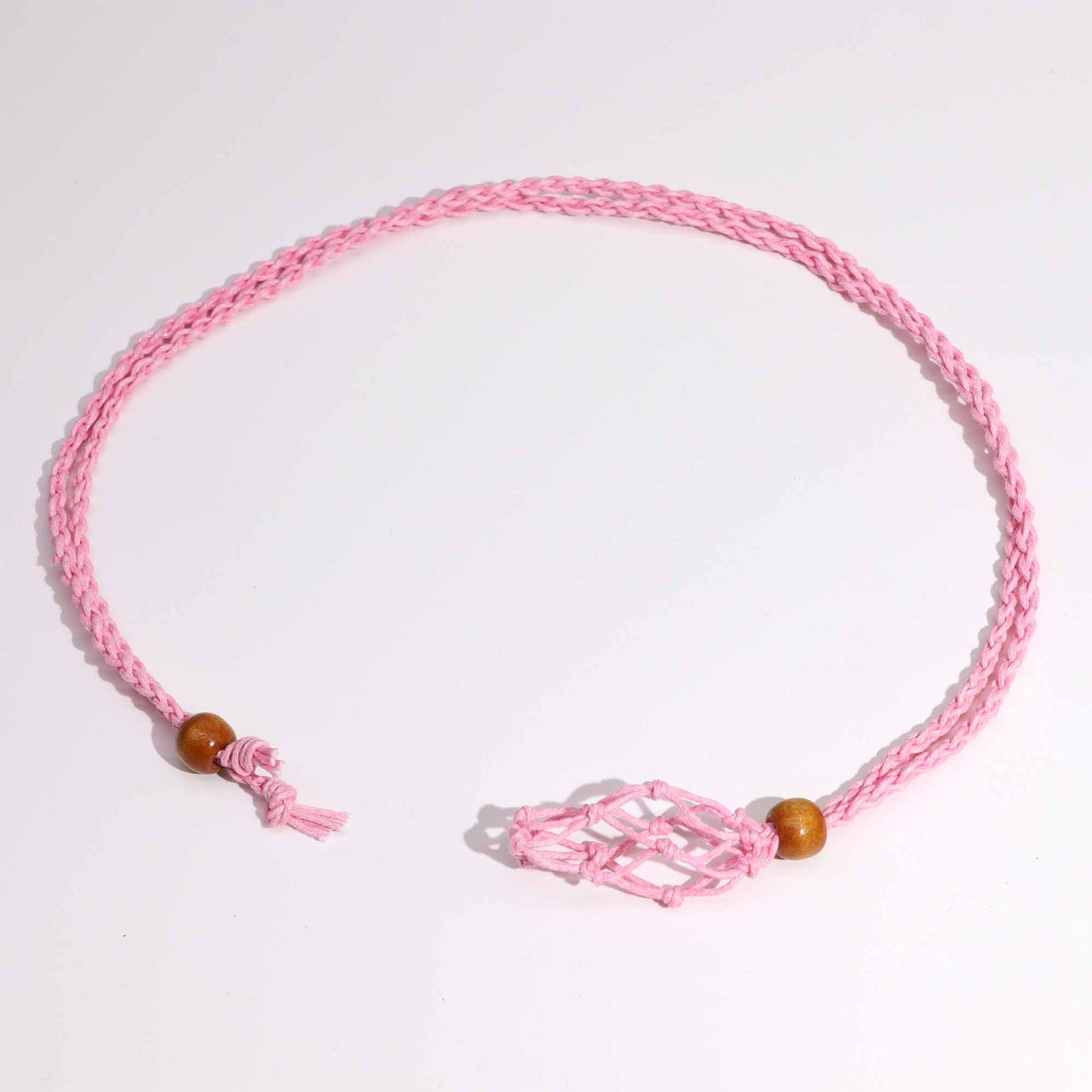 Collana con pietre preziose di cristallo, cordino da 45 cm/18 pollici - Rosa