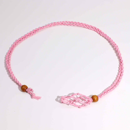 Collana con pietre preziose di cristallo, cordino da 45 cm/18 pollici - Rosa