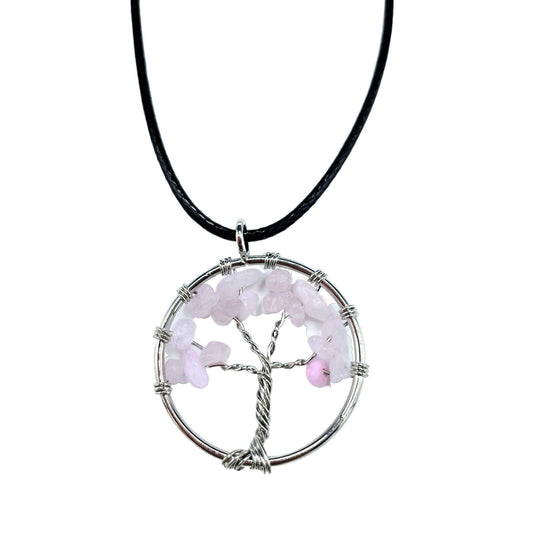 Ciondolo "Albero della vita" - quarzo rosa