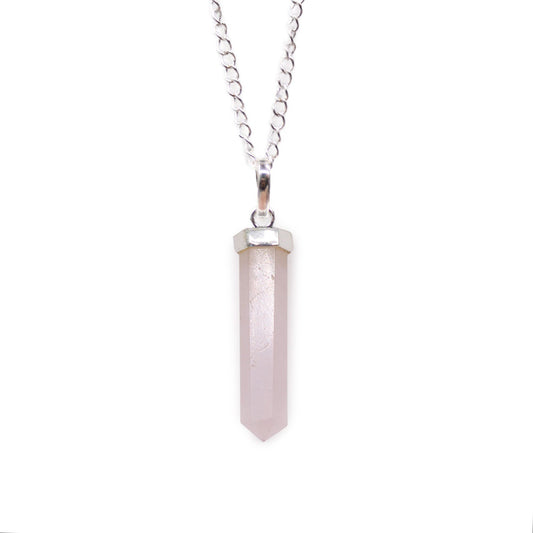 Ciondolo con punta classica – quarzo rosa