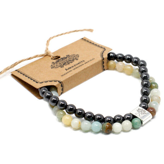Bracciale magnetico con pietre preziose – amazzonite