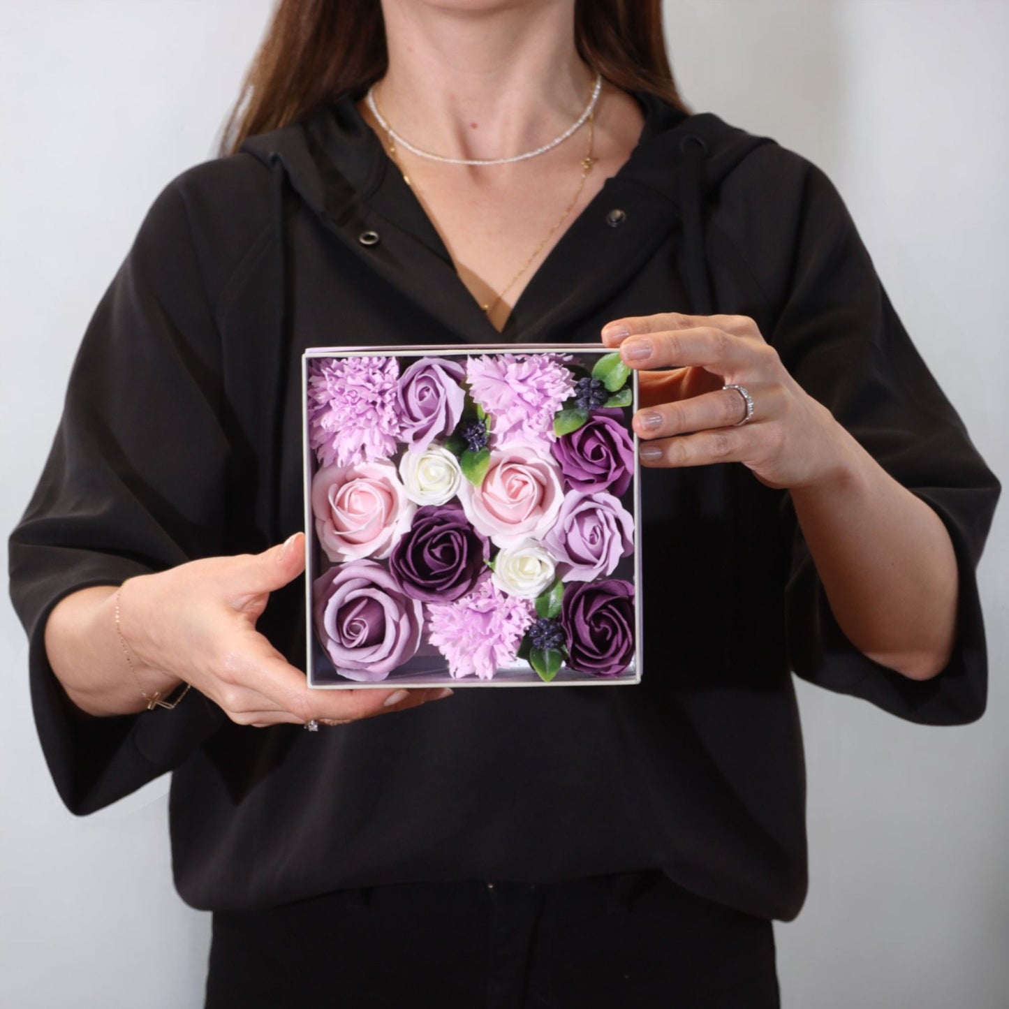 Scatola quadrata - Lavanda, Rosa e Garofano