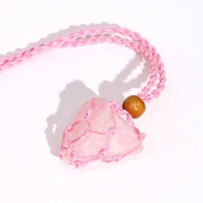 Collana con pietre preziose di cristallo, cordino da 45 cm/18 pollici - Rosa