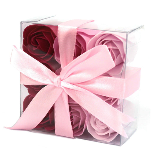 Set di 9 fiori di sapone - Rose rosa