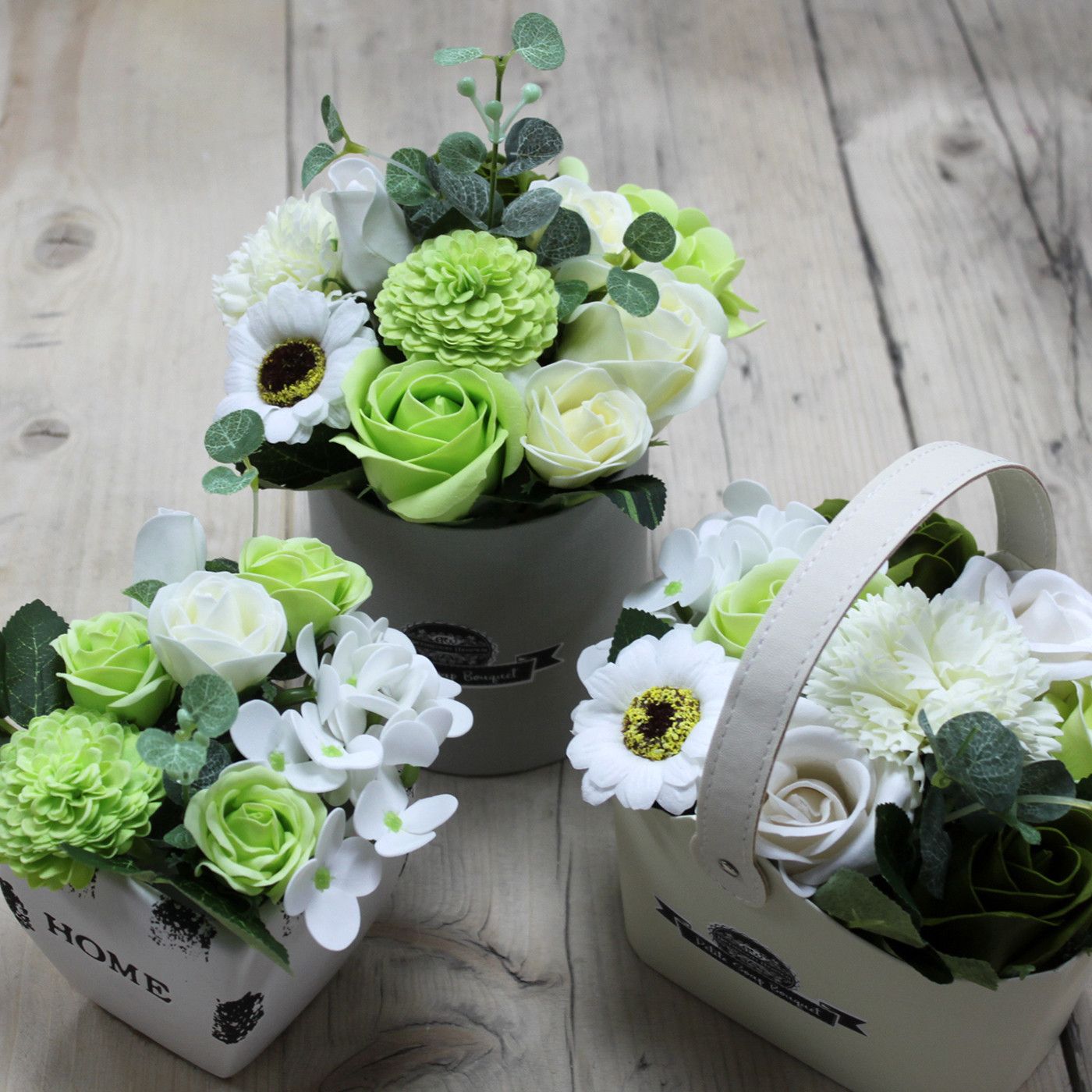 Bouquet Petite Basket - Verde pastello