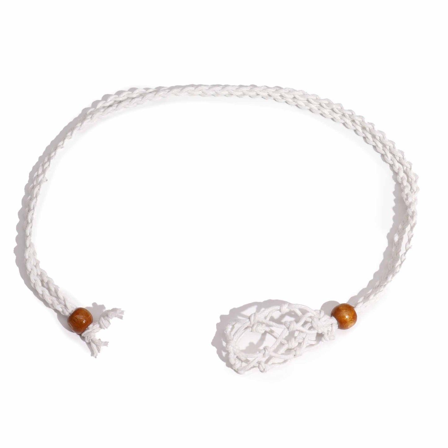 Collana con pietre preziose di cristallo, cordino da 45 cm/18 pollici - Bianco