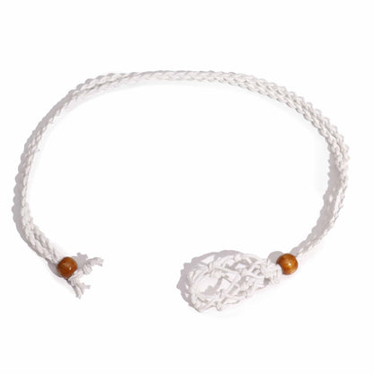 Collana con pietre preziose di cristallo, cordino da 45 cm/18 pollici - Bianco